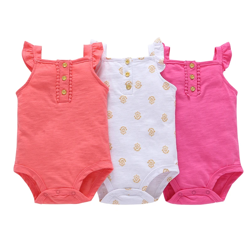 sleeveless bodysuit for baby boy girl summer clothes 3pcs/set 2020 newborn body suit cotton fashion bodysuits clothing 6-24M