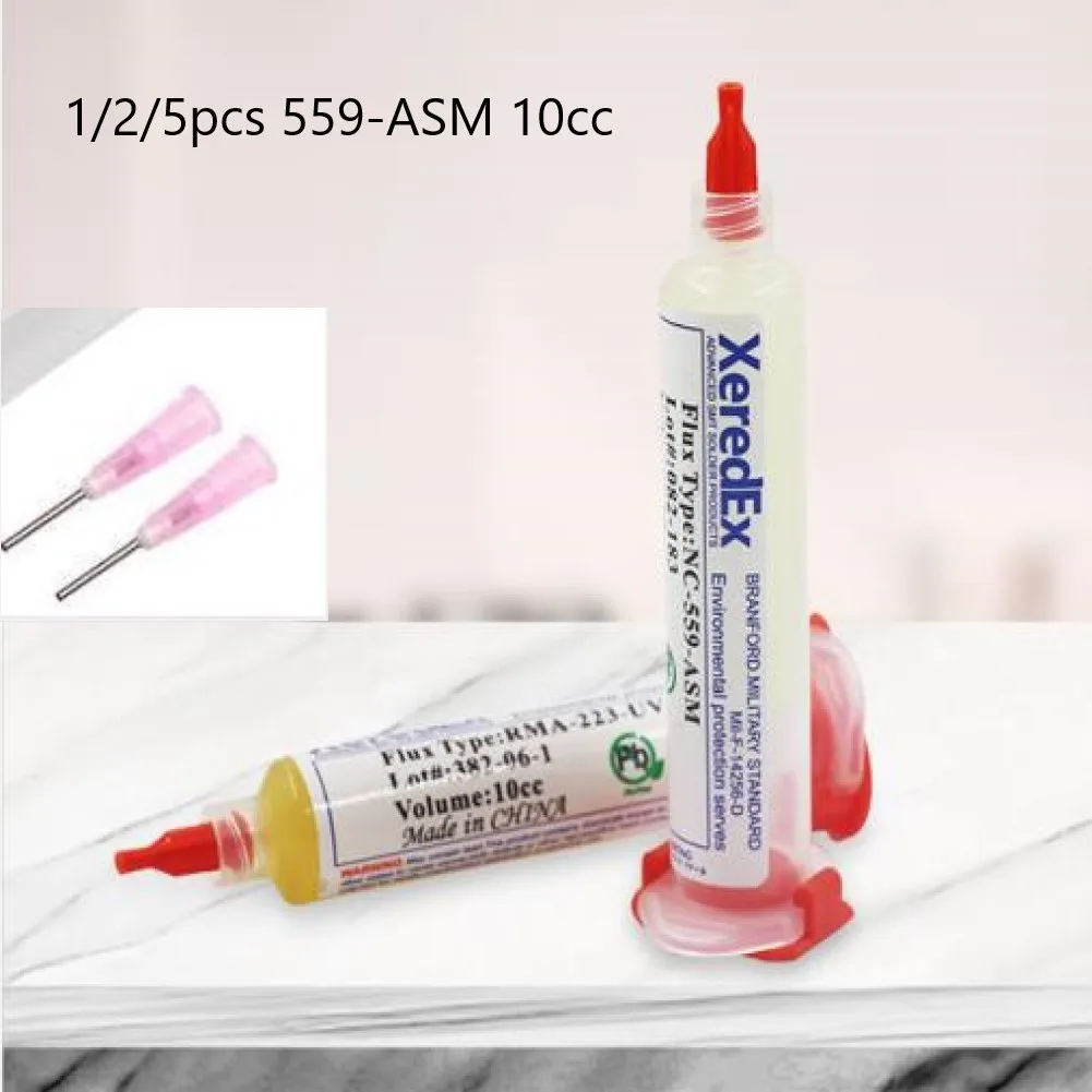 1/2/5pc 559 ASM Solder Paste Flux Needle Tip Syring Solder Paste Flux