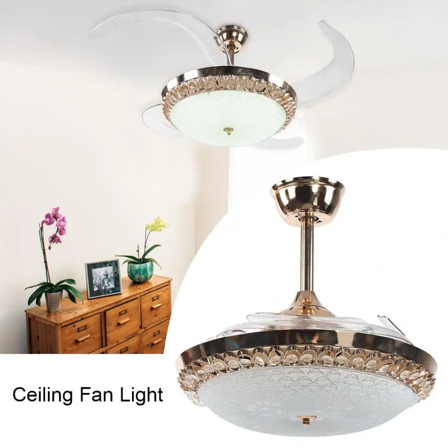 

42 Inch LED Ceiling Fan Light With 3 Colors Changing 4 Blades Remote Control Ceiling Fan Lamp For Indoor Decoration