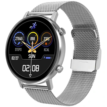 

Dt96 men's and women's exercise heart rate monitoring waterproof Bluetooth disc smart wristwatch metal strap for iPhone Huawei