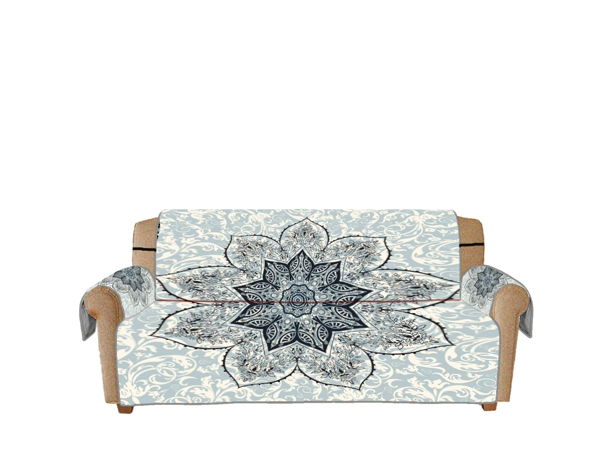 66 inch Sofa QIYI серый Мандала нескользящий стул Loveseat чехол моющийся бархат мебель протектор для детей Домашние животные секционные Чехлы для дивана - Цвет: 66 inch Sofa