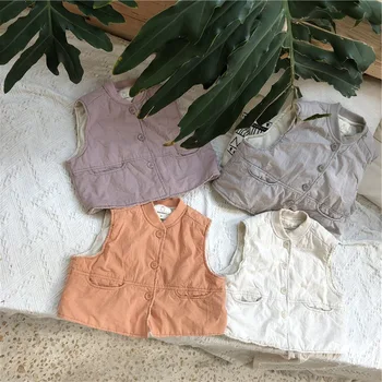 

Children's Clothing 2019 Autumn New Boys Thin Cotton Vest Child's Cotton Waistcoat Toddler Girl Winter Warm Jacket Baby Coats