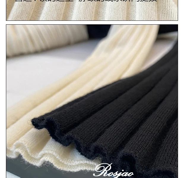 2021 autumn and winter western style new V-neck top women's slim knit bottom top white wool sweater winter