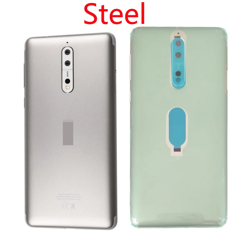 Steel Shyueda+ объектив 5," для Nokia 8 TA-1004 TA-1012 TA-1052 задняя дверь корпус батарейный отсек - Цвет: Steel