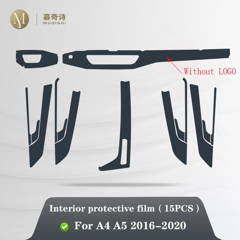 For Audi A4 A5 B9 FY 2016-2020 Car Interior Center console Transparent TPU Protective film Anti-scratch Repair film Accessories