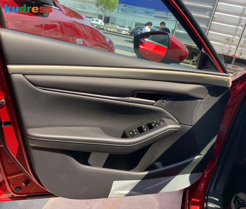 For Mazda 3 M3 Axela 2019 2020 Carbon Fiber Door Handle Frame Cover Inner Trim Sticker Interior Accessories | Автомобили и