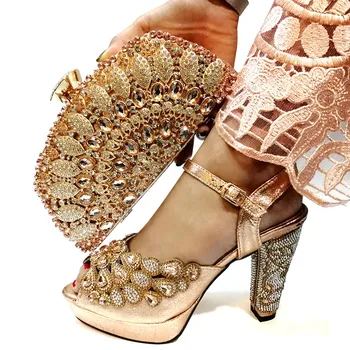 

African Matching Shoes and Bag Italian In Women Shoe and Bag Set for Party In Women Nigerian Women Wedding Shoes Bag Sets