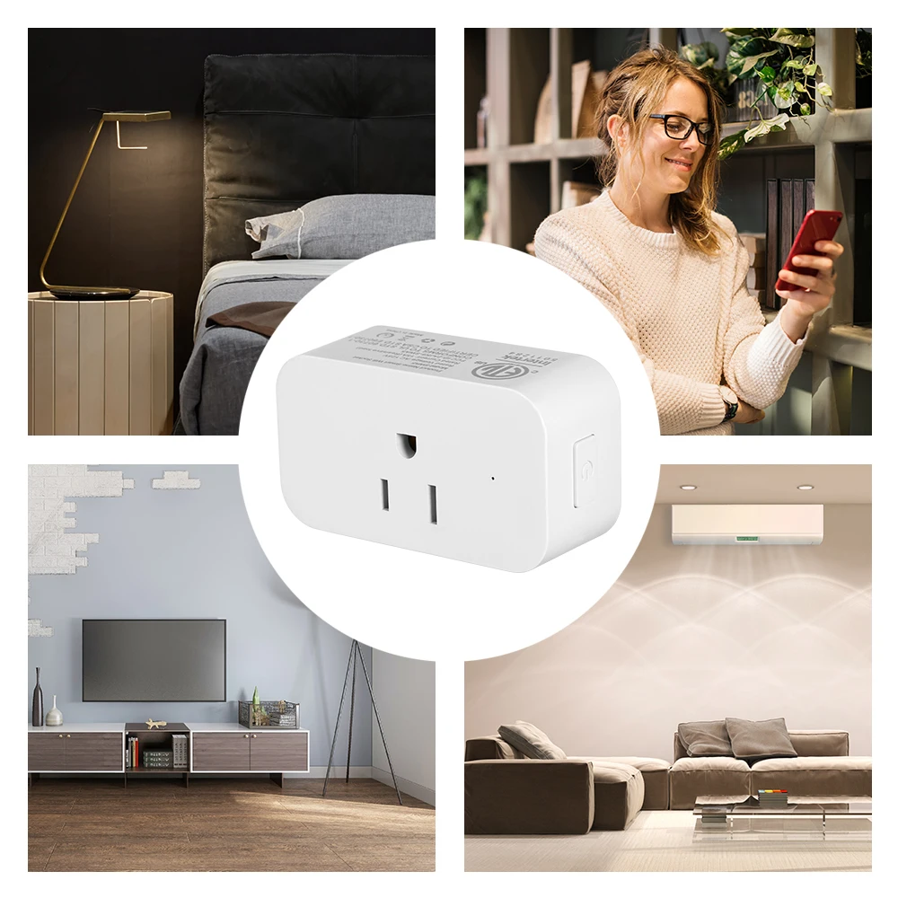 Voice Control Compatible Alexa/ Google Home APP Remote Control Schedule Function Smart In-wall Socket Outlet Smart Wi-Fi Plug