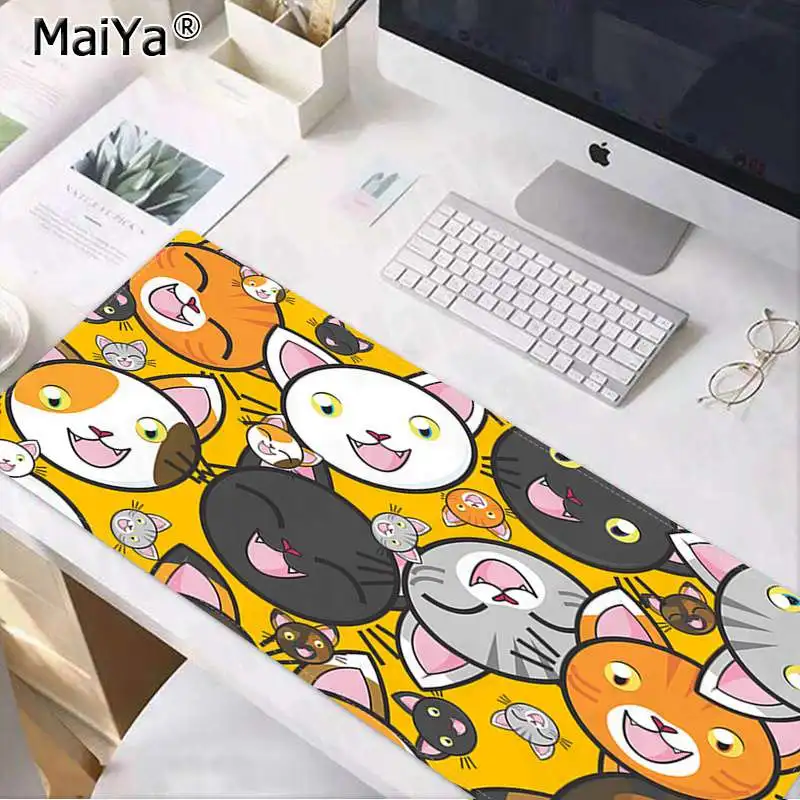 Lock Edge 40X90cm Maiya, Ретро стиль, новинка, для кошек, геймеров, скорость, мыши, розничная, маленький резиновый коврик для мыши, скорость/контроль, версия, большой игровой коврик для мыши - Цвет: Lock Edge 40X90cm