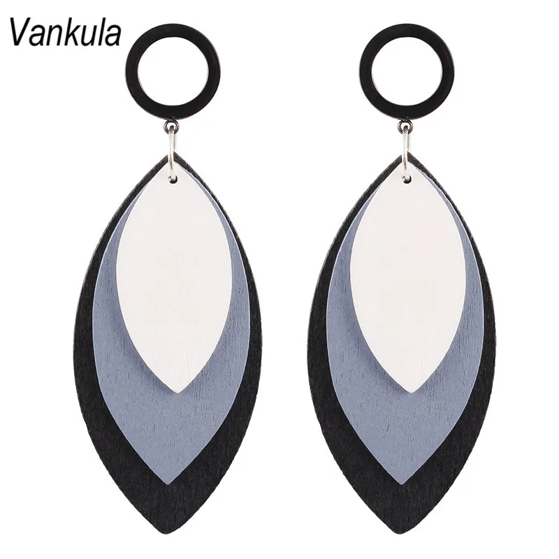 black Vankula модные серьги оптом дерево мотаться ушной туннель для пирсинга Серьги-Плаги для пирсинга тела ювелирные украшения для «тоннелей» - Окраска металла: black