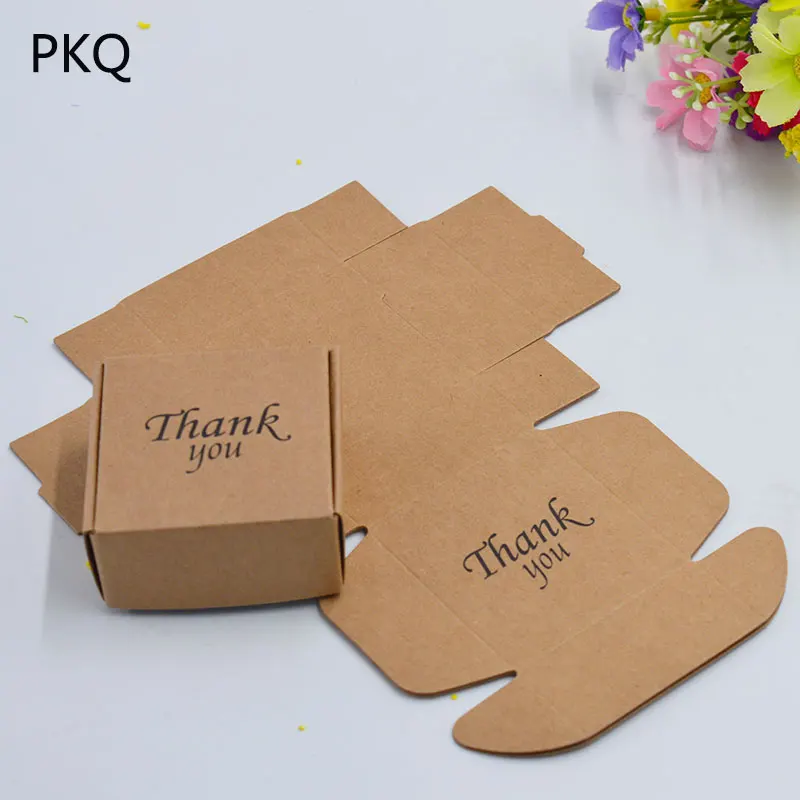 

30pcs Mini Kraft Paper Box Brown Cardboard Packaging Boxes For Jewelry Handmade Soap Box Thank You Gift Box