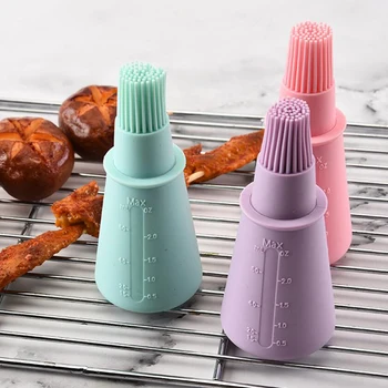 

Opacity Silicone Straight Oil Bottle Brush Barbecue Oil Brush With Scale Brush Kitchen Barbecue Tool