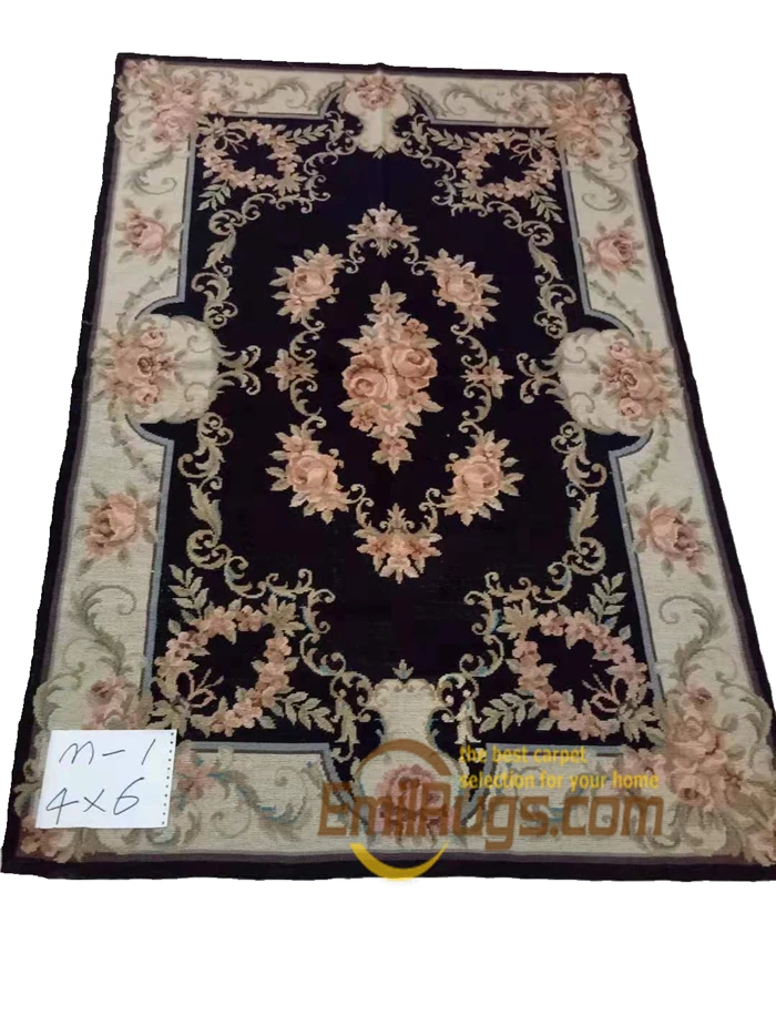 Aubusson ручной работы Восточный коврик из квадратов Новая цена французский рукодельный шерсть цветочный ковер Шерсть Вязание ковры