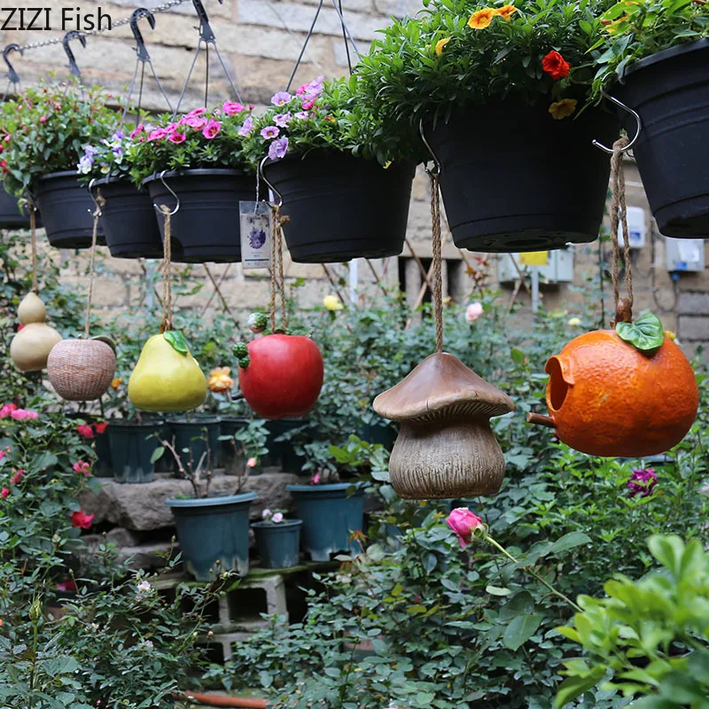 Garden Decoration Resin Fruit Gourd Bird Nest Ornament Outdoor Villa Balcony Courtyard Gardening Landscape Tree Pendant | Дом и сад