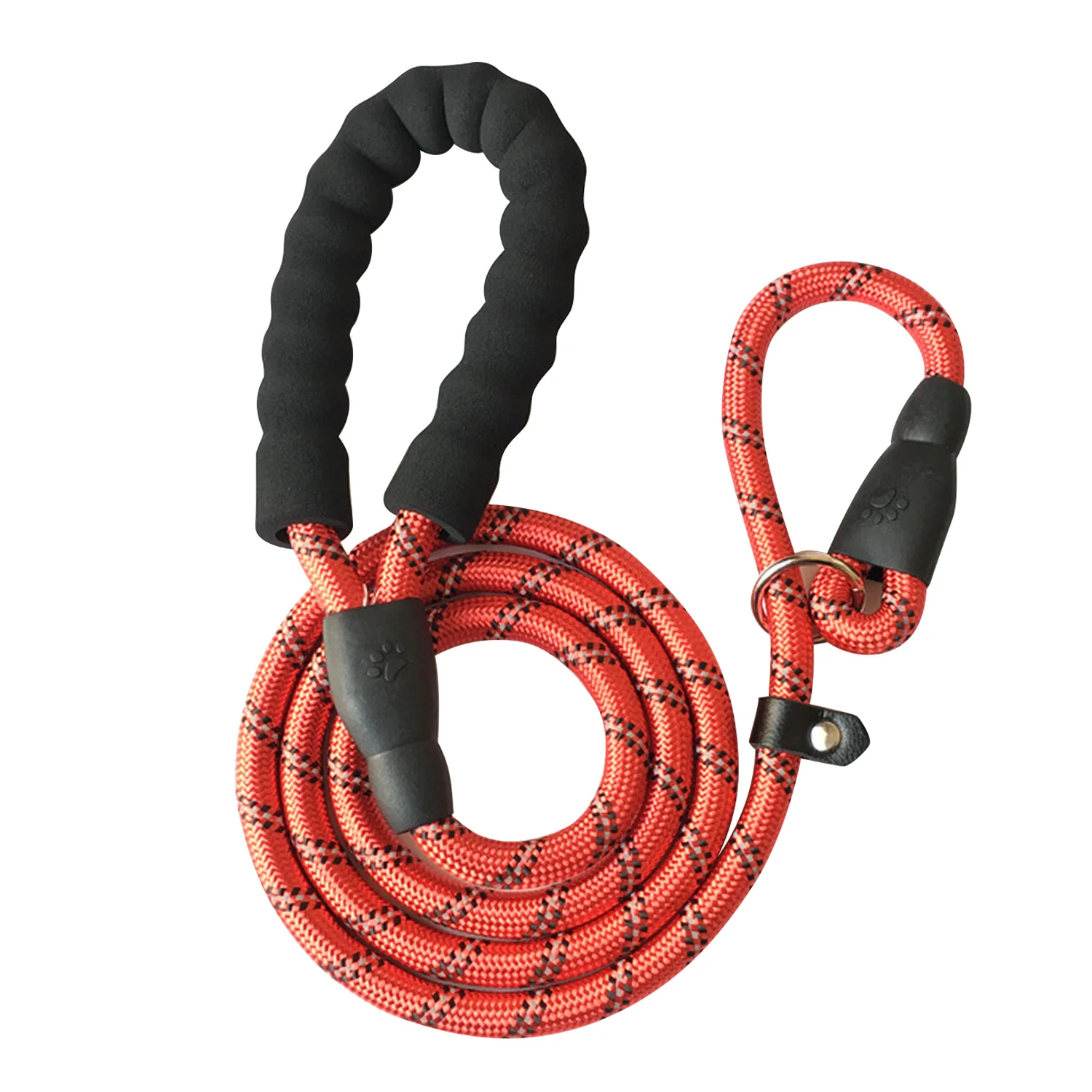 Behogar 6ft Heavy Duty Dog Leash Nylon Adjustable Reflective P Shape Pet Training Lead Leashes String Line for Medium Large Dogs - Цвет: Red