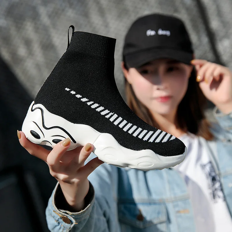 

Wa zi xie Men's Spring New Style COUPLE'S Shoes Breathable Korean-style Trend Casual High Shoes