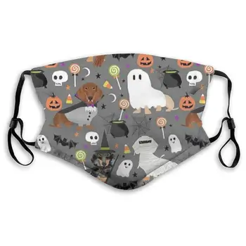 

Halloween, Ghost Dogs, Bandage Dogs Anti Pollution Mask for Kids Women Man Comfort Dustproof Mouth Mask with Activated Carbon