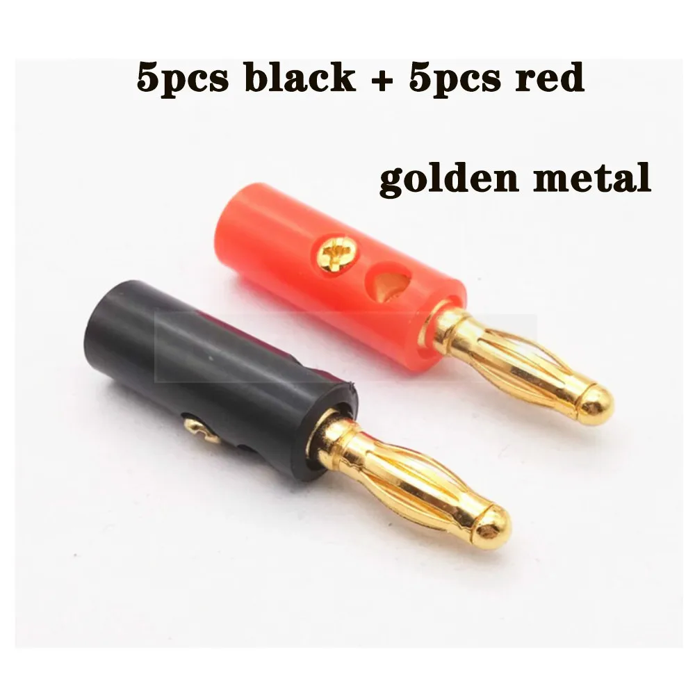 10pcs-golden-clip Aligator зажим типа "банан" 10 шт. Разъем типа "банан" винт "банан золотая пластина разъемы 4 мм черный красный банан розетка - Цвет: 10pcs-golden-clip