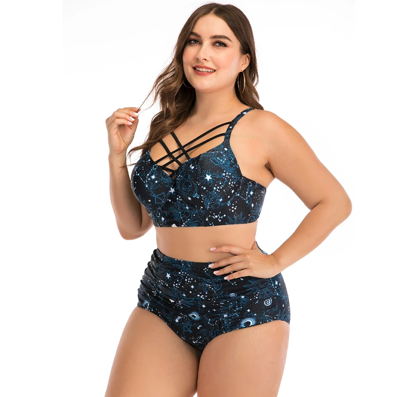 Женский купальник бикини большого размера плюс на косточках|Купальники |