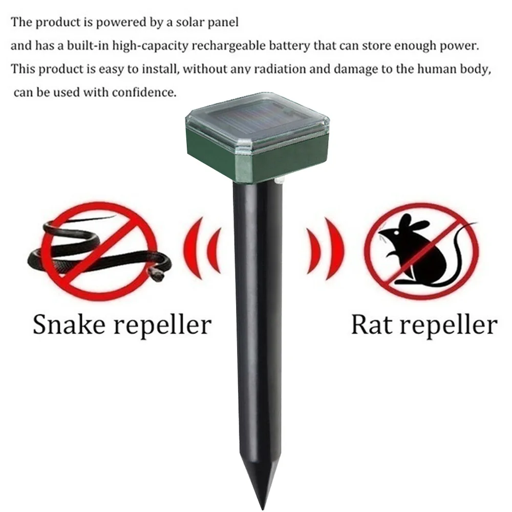 Pest Repeller Animal Insect Solar Power Repeller Ultrasonic Rat Repeller Ultrasonic Mouse Repeller 1.2V 600MAH 400-1000（HZ