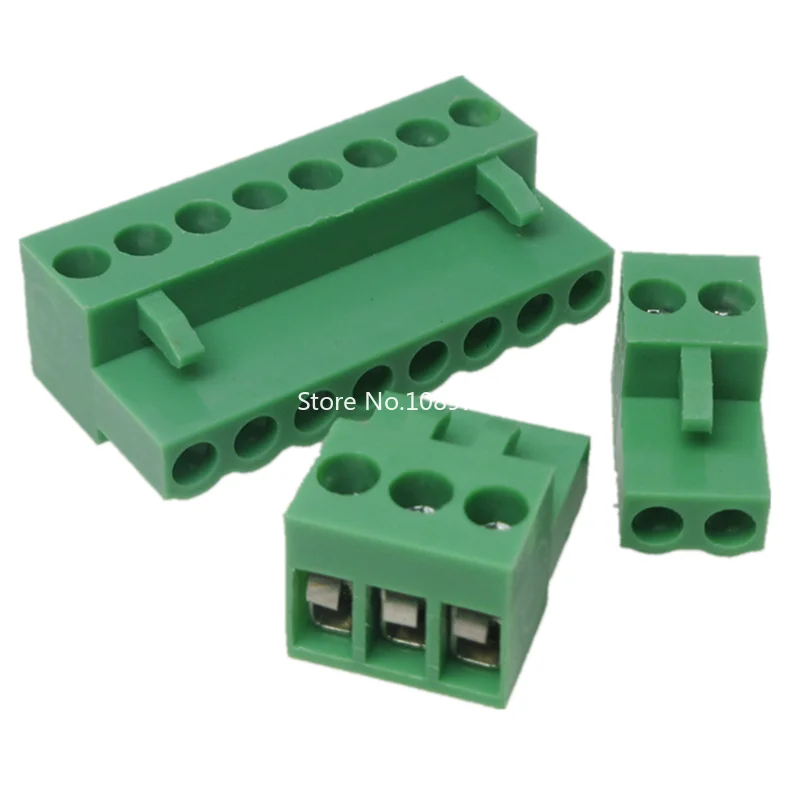 HT5.08 5.08mm Pitch 2/3/4/5P 6P 8P Screw Plug-in PCB Terminal Block Straight/Right Angle Pin Pluggable Bornier Connector 5Sets