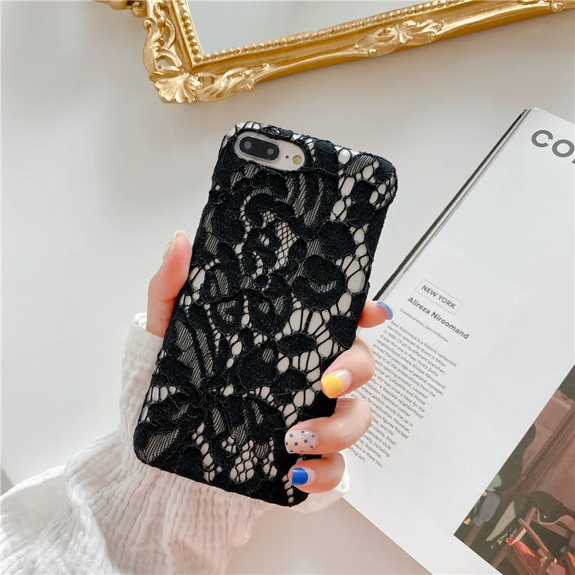 Милый сексуальный кружевной Жесткий Чехол для iphone 6 6S 7 7plus 8 8Plus iphone X XR MAX 11 pro max чехол для телефона