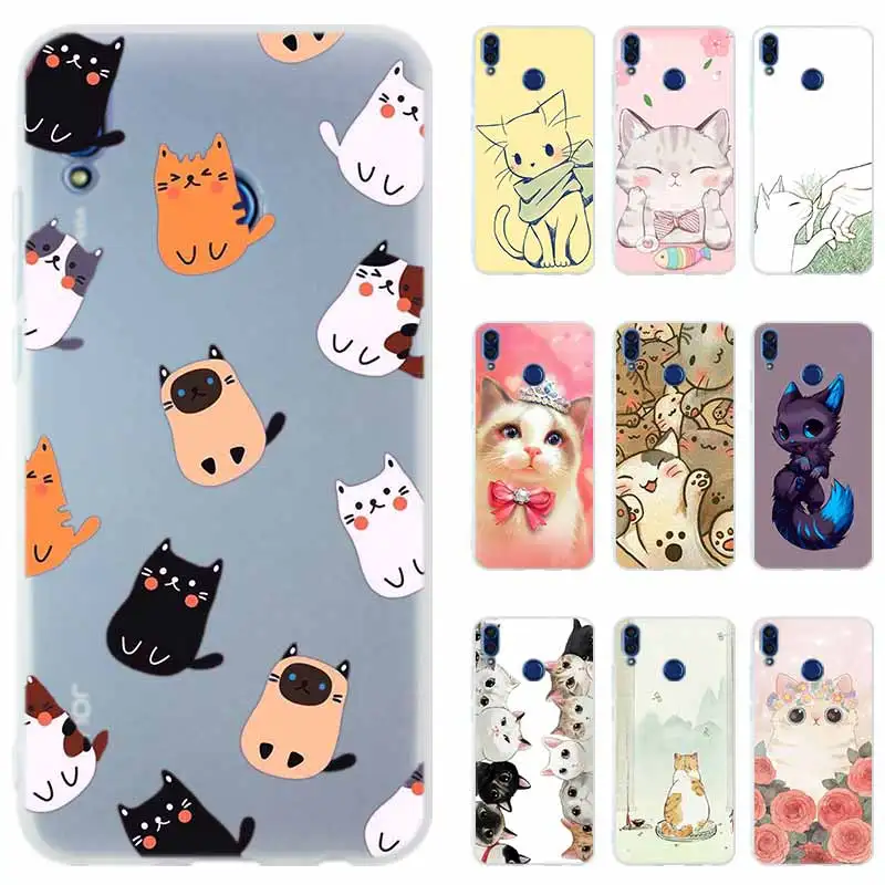 Phone Case Cover for Huawei Honor 20 9a pro 10 9 lite 8a 8X x10 7A Pro 30 30s Cute GINGER PIZZA bowknot cat | Мобильные телефоны и