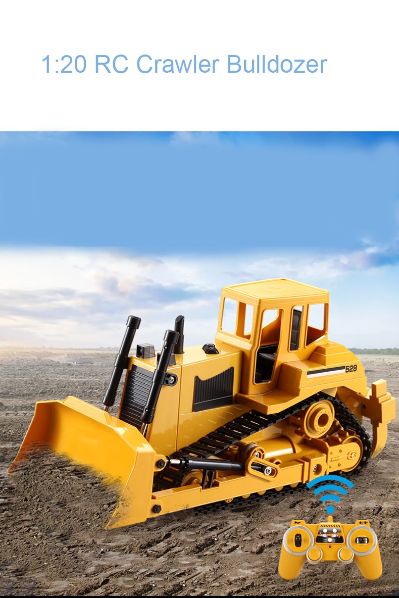 2.4g rc caminhão rastreador bulldozer 1:20 caterpillar