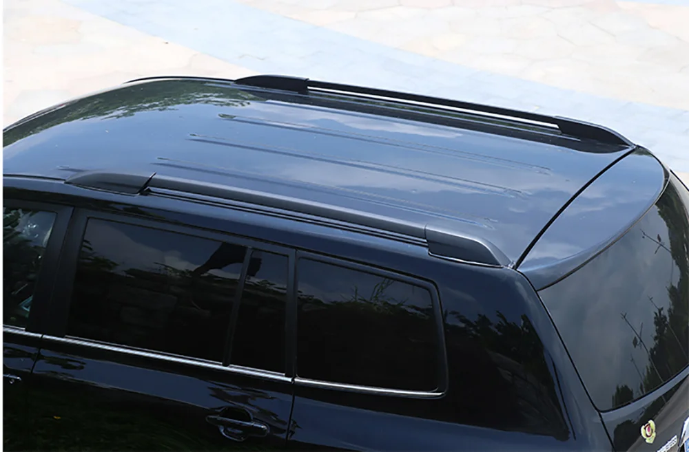 Для Toyota Highlander от 2009 до серебристый багажник на крышу из алюминиевого сплава, черный багажник на крышу, боковые рейлинги, уличные дорожные багажные стойки