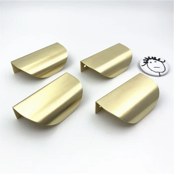

LCH Nordic Style Top Quality Leaf Shaped Solid Brass Cabinet Knob Cupboard Handle Door Pull Gold