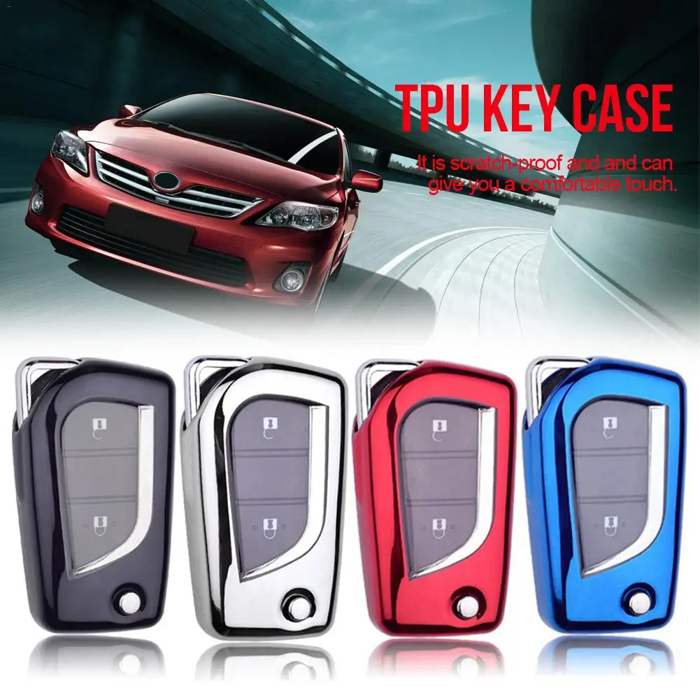 Мягкий чехол для ключей автомобиля из ТПУ для Toyota Corolla Rachel Camry Highlander Prado REIZ Crown RAV4 защита автомобиля