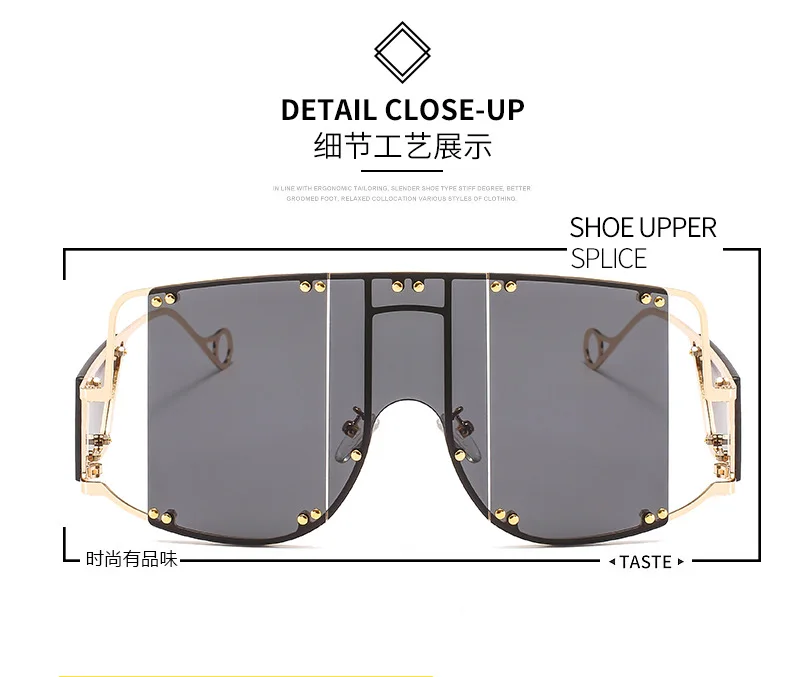 women sunglasses new Europe and America big box metal piece split mask retro men and women fashion personality sunglasses