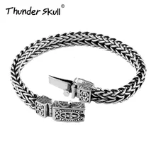 Мужской браслет из стерлингового серебра 925 пробы, Мужская властная личность, Ретро мода, цепочка, звеньевой браслет с брелоком