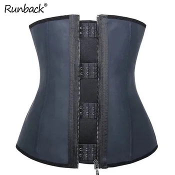 

Latex Waist Trainer Body Shape Zipper 7 Steel Bonded Large Size Fitness Girdle Postpartum Tummy Control gaine amincissante femme