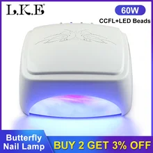 LKE 60 Вт Сушилка для ногтей CCFL+ светодиодный светильник для ногтей Быстрая Сушка УФ лампа Гель-лак авто-Индукционная лампа для маникюра маникюрный салон Инструменты для дизайна ногтей
