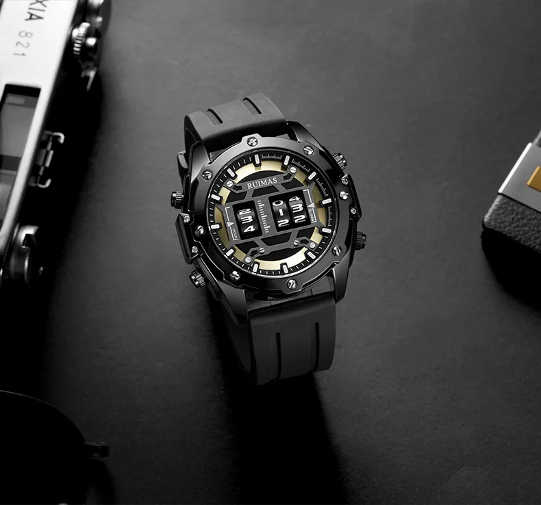Мужские хронографы аналоговые кварцевые креативные часы с датой водонепроницаемый силиконовый ремешок наручные часы для мужчин Montre Homme