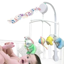 Детская Милая висячая погремушка детская кроватка колокол игрушки с 12 мелодиями музыкальная Мобильная музыкальная шкатулка медведи погремушка колокол игрушки подарки для надувания