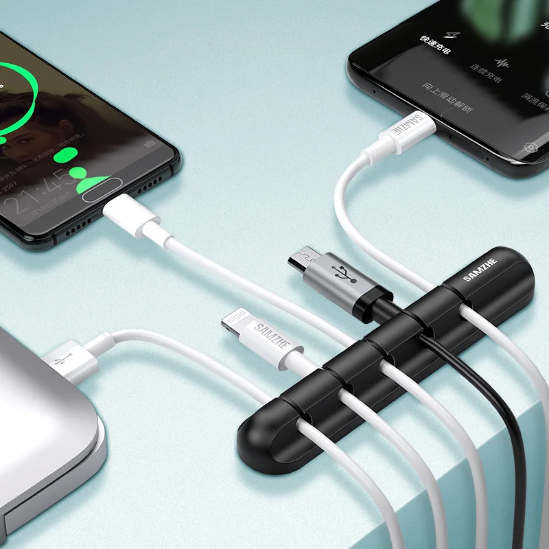 SAMZHE кабельный сматыватель с 5 зажимами usb кабель для органайзера Настольный