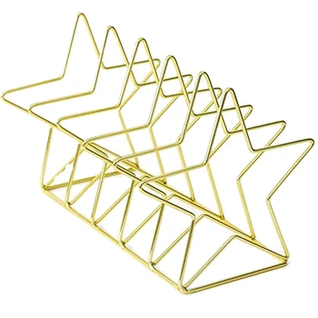 

HOT-Gold S Shape Electroplated Bookend Desk Organizer Desktop Office Home Bookends Book Holder Book Stand Creative Bookshelf Sto