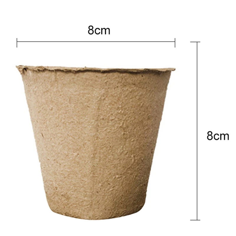 50/100 шт Круглые биоразлагаемые Бумага целлюлозы торфа 8x8 см выращивания растений чашка сад всю при падении