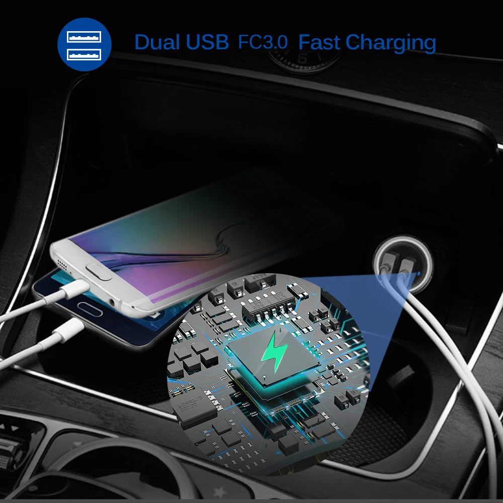Powstro Dual QC 3,0 USB зарядное устройство 36 Вт мобильный телефон автомобильное зарядное устройство Быстрая зарядка 3,0 2,0 телефон адаптер для samsung S8 S7 Xiaomi htc