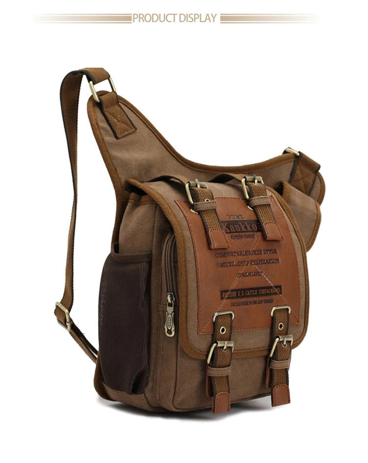 Уличная кожаная декоративная винтажная мужская сумка через плечо, Мужская маленькая сумка-мессенджер, холщовая Военная седельная сумка