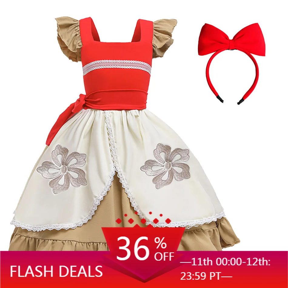 

Moana Costume Girls Dress Moana Cosplay Costume and Headband Girls Birthday Party Christmas Evening Dress Kids Clothing