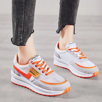 

SWQZVT Flock women vulcanize shoes spring autumn sport women sneakers shoes breathable non-slip flat ladies causal shoes 2020