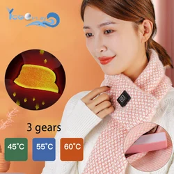 3Gear Temperature Electric Scarf Winter USB Graphene Heating Scarf Neck Heating Pad for Outdoor Skiing Hike Sports New Year Gift