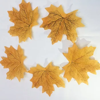 

100Pcs/lot Artificial Simulation Maple Leaf Simulation Plant Photo Shoot Props For Autumn Garden Family Wedding Decor Fake Leaf