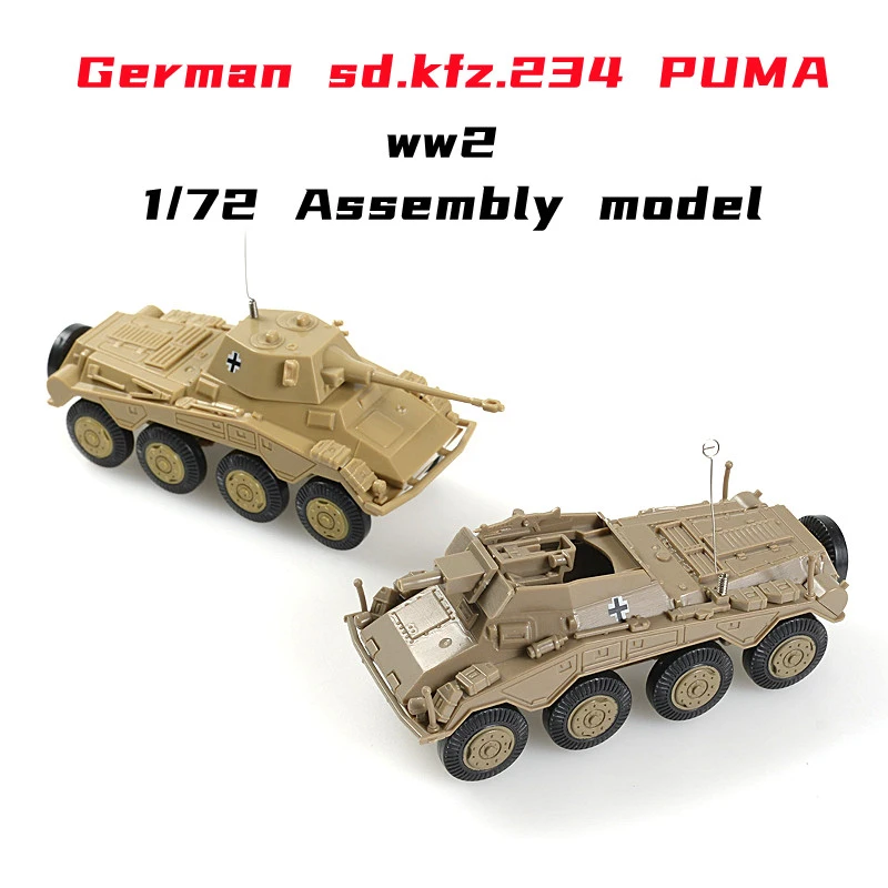 1/72 Sd. Kfz 234 PUMA modelo ww2 alemán Vehículo blindado con ruedas, coche de reconocimiento, Kit de montaje militar, coche de juguete| | - AliExpress