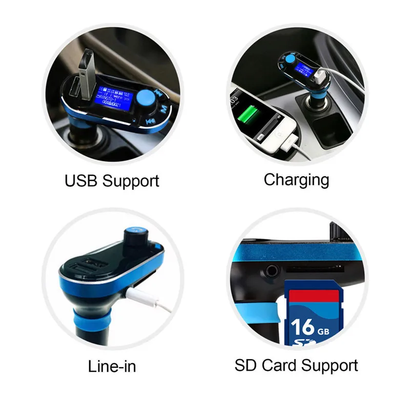 Bluetooth автомобильный fm-передатчик MP3-плеер Радио адаптер комплект зарядное устройство с ЖК-пультом дистанционного управления BT66 Bluetooth Авто Bluetooth AUX Draadloze