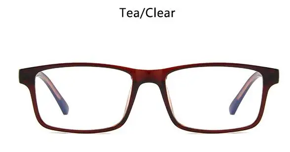 tea clear Новые мужские оправы, очки с прозрачными линзами, очки для чтения близорукости, прямоугольные мужские очки, оправа с нулевыми градусами, модные дизайнерские очки - Цвет оправы: tea clear