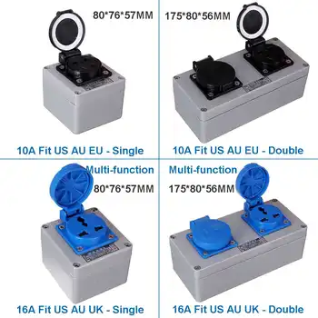 

Plastic Waterdichte Socket Doos Huishoudelijke Socket Junction Box Outdoor Regendicht Socket Doos Met Wartels en Draadconnectors